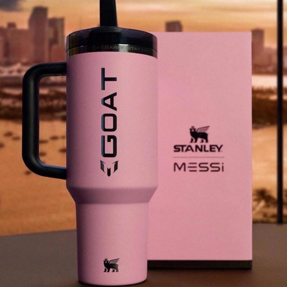 Stanley GOAT Pink Travel Tumbler with Black Lid